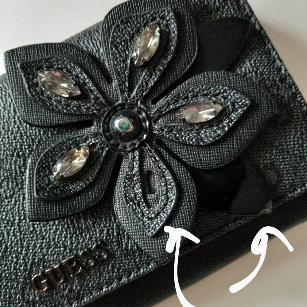 Guess Faux Croc Two Tone Pink Handbag & Guess Wallet Trifold GUC - Picture 4 of 16